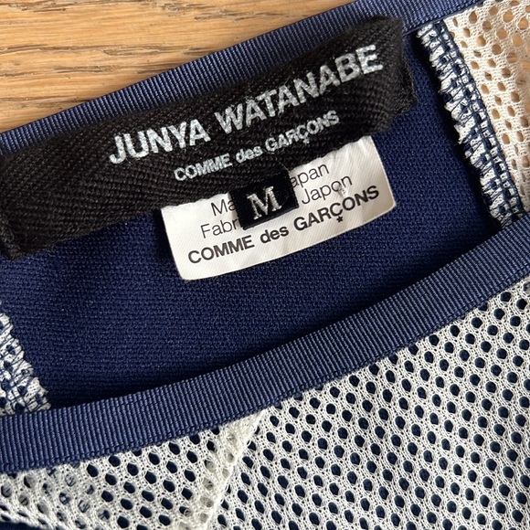 Junya Wantanabe Comme des Garcons neoprene mesh panel dress, blue and white - Picture 8 of 10